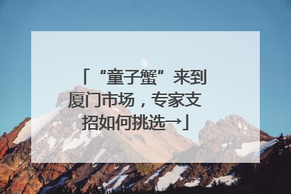 “童子蟹”来到厦门市场，专家支招如何挑选→