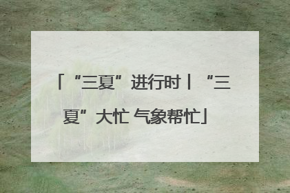 “三夏”进行时丨“三夏”大忙 气象帮忙