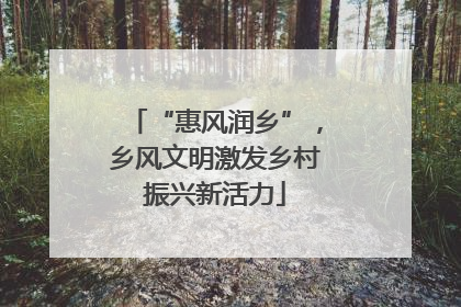“惠风润乡”，乡风文明激发乡村振兴新活力
