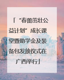“春蕾茁壮公益计划”成长课堂暨助学金及装备包发放仪式在广西举行
