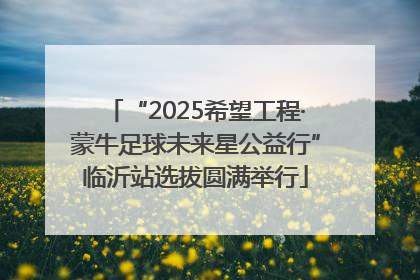 “2025希望工程·蒙牛足球未来星公益行”临沂站选拔圆满举行