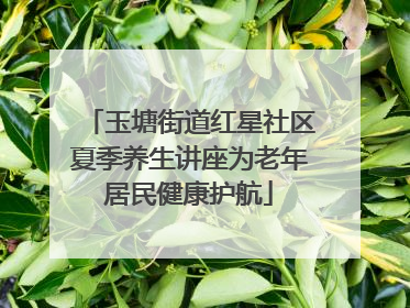 玉塘街道红星社区夏季养生讲座为老年居民健康护航