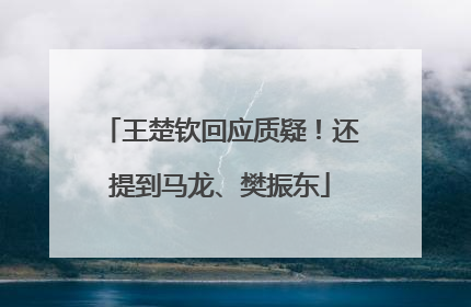 王楚钦回应质疑！还提到马龙、樊振东