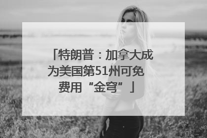 特朗普：加拿大成为美国第51州可免费用“金穹”