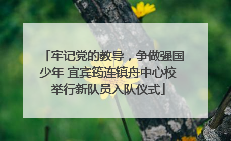 牢记党的教导，争做强国少年 宜宾筠连镇舟中心校举行新队员入队仪式