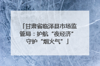 甘肃省临泽县市场监管局：护航“夜经济” 守护“烟火气”