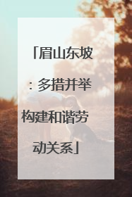 眉山东坡：多措并举构建和谐劳动关系