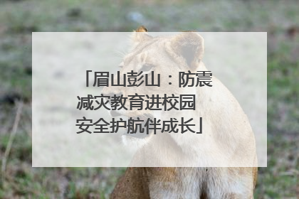 眉山彭山：防震减灾教育进校园 安全护航伴成长