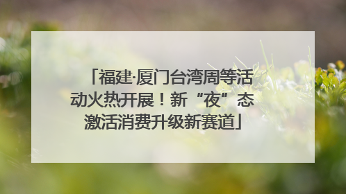 福建·厦门台湾周等活动火热开展！新“夜”态激活消费升级新赛道