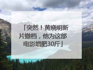 突然！黄晓明新片撤档，他为这部电影增肥30斤
