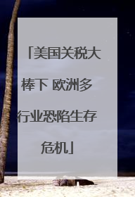 美国关税大棒下 欧洲多行业恐陷生存危机