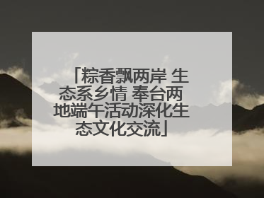 粽香飘两岸 生态系乡情 奉台两地端午活动深化生态文化交流