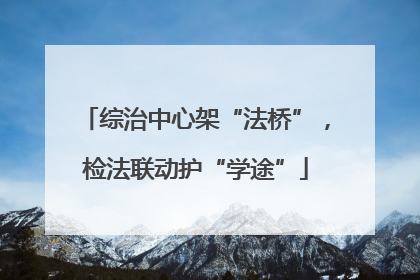 综治中心架“法桥”，检法联动护“学途”