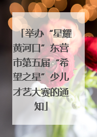 举办“星耀黄河口”东营市第五届“希望之星”少儿才艺大赛的通知