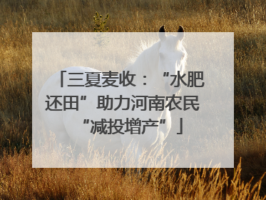 三夏麦收：“水肥还田”助力河南农民“减投增产”