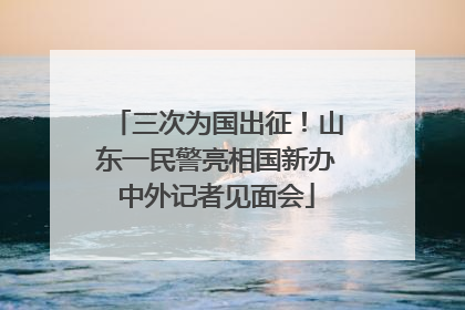 三次为国出征！山东一民警亮相国新办中外记者见面会
