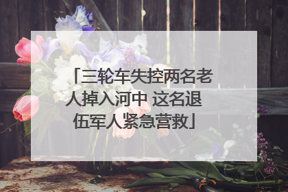 三轮车失控两名老人掉入河中 这名退伍军人紧急营救