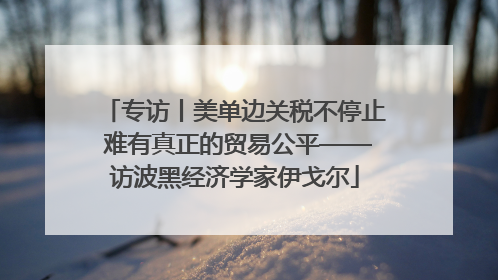 专访丨美单边关税不停止 难有真正的贸易公平——访波黑经济学家伊戈尔