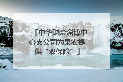 中华财险淄博中心支公司为果农提供“双保险”