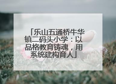 乐山五通桥牛华镇二码头小学：以品格教育铸魂，用系统建构育人