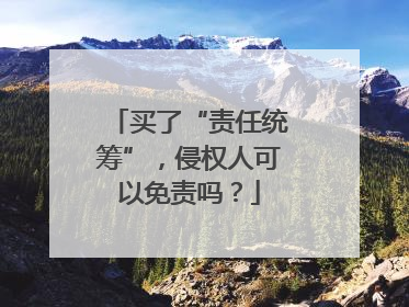 买了“责任统筹”，侵权人可以免责吗？