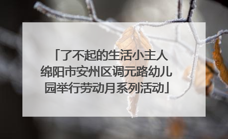 了不起的生活小主人 绵阳市安州区调元路幼儿园举行劳动月系列活动