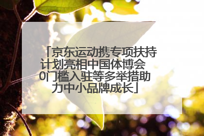 京东运动携专项扶持计划亮相中国体博会 0门槛入驻等多举措助力中小品牌成长