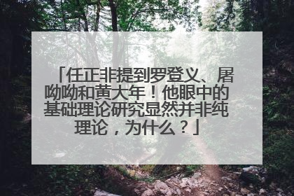 任正非提到罗登义、屠呦呦和黄大年！他眼中的基础理论研究显然并非纯理论，为什么？