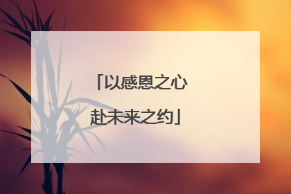 以感恩之心 赴未来之约
