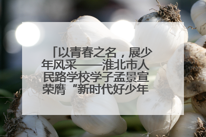 以青春之名，展少年风采——淮北市人民路学校学子孟景宣荣膺“新时代好少年”荣誉称号