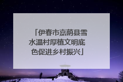 伊春市嘉荫县雪水温村厚植文明底色促进乡村振兴