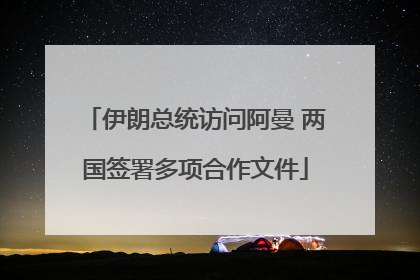 伊朗总统访问阿曼 两国签署多项合作文件