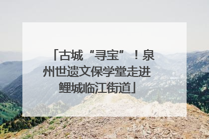 古城“寻宝”！泉州世遗文保学堂走进鲤城临江街道