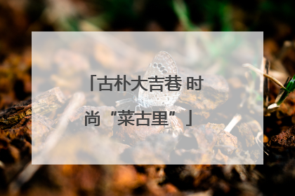 古朴大吉巷 时尚“菜古里”