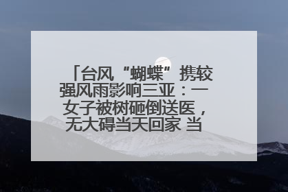 台风“蝴蝶”携较强风雨影响三亚：一女子被树砸倒送医，无大碍当天回家 当地已紧急清障