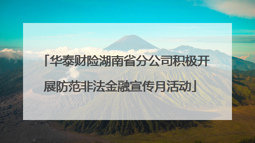 华泰财险湖南省分公司积极开展防范非法金融宣传月活动