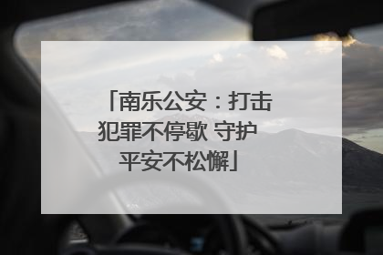 南乐公安：打击犯罪不停歇 守护平安不松懈