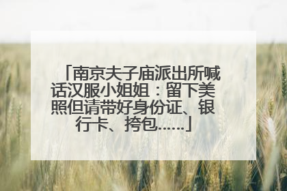 南京夫子庙派出所喊话汉服小姐姐：留下美照但请带好身份证、银行卡、挎包……