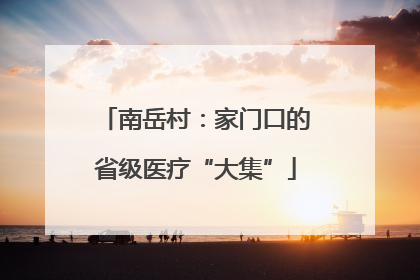 南岳村：家门口的省级医疗“大集”
