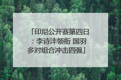 印尼公开赛第四日：李诗沣领衔 国羽多对组合冲击四强