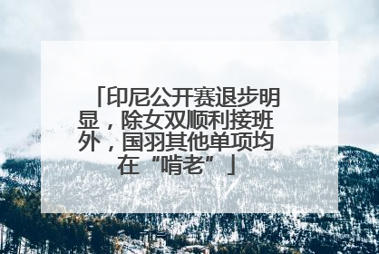 印尼公开赛退步明显，除女双顺利接班外，国羽其他单项均在“啃老”