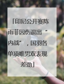 印尼公开赛陈雨菲因伤退出“内战”，国羽各单项唯男双表现差劲
