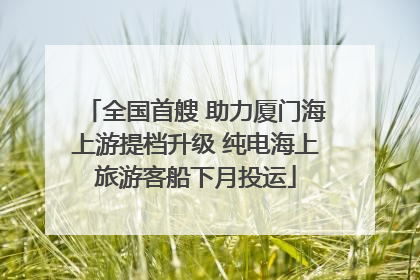 全国首艘 助力厦门海上游提档升级 纯电海上旅游客船下月投运