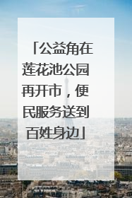 公益角在莲花池公园再开市，便民服务送到百姓身边