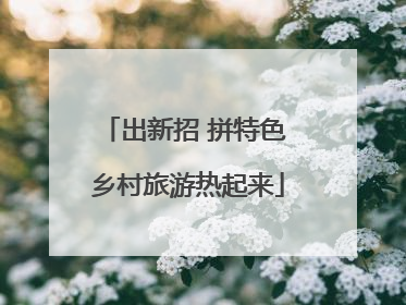 出新招 拼特色 乡村旅游热起来