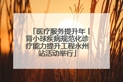 医疗服务提升年丨肾小球疾病规范化诊疗能力提升工程永州站活动举行