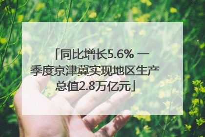 同比增长5.6% 一季度京津冀实现地区生产总值2.8万亿元