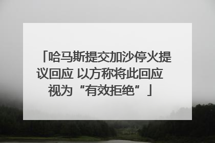 哈马斯提交加沙停火提议回应 以方称将此回应视为“有效拒绝”