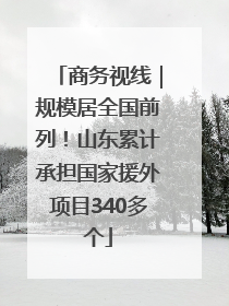 商务视线｜规模居全国前列！山东累计承担国家援外项目340多个