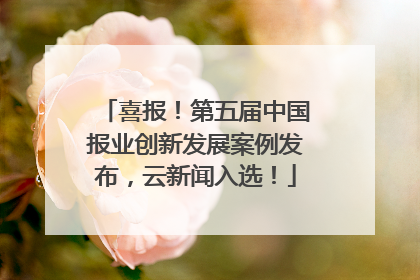 喜报！第五届中国报业创新发展案例发布，云新闻入选！